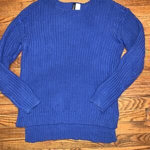H&M ROYAL BLUE OVERSIZED RIBBED COTTON SWEATER 2